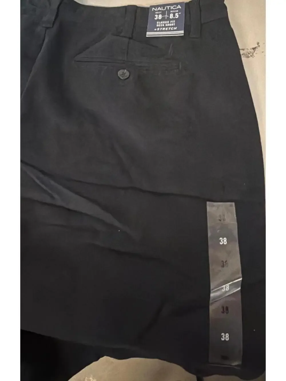 Nautica Classic Fit Deck Shorts Mens 38 Navy Stretch 8.5